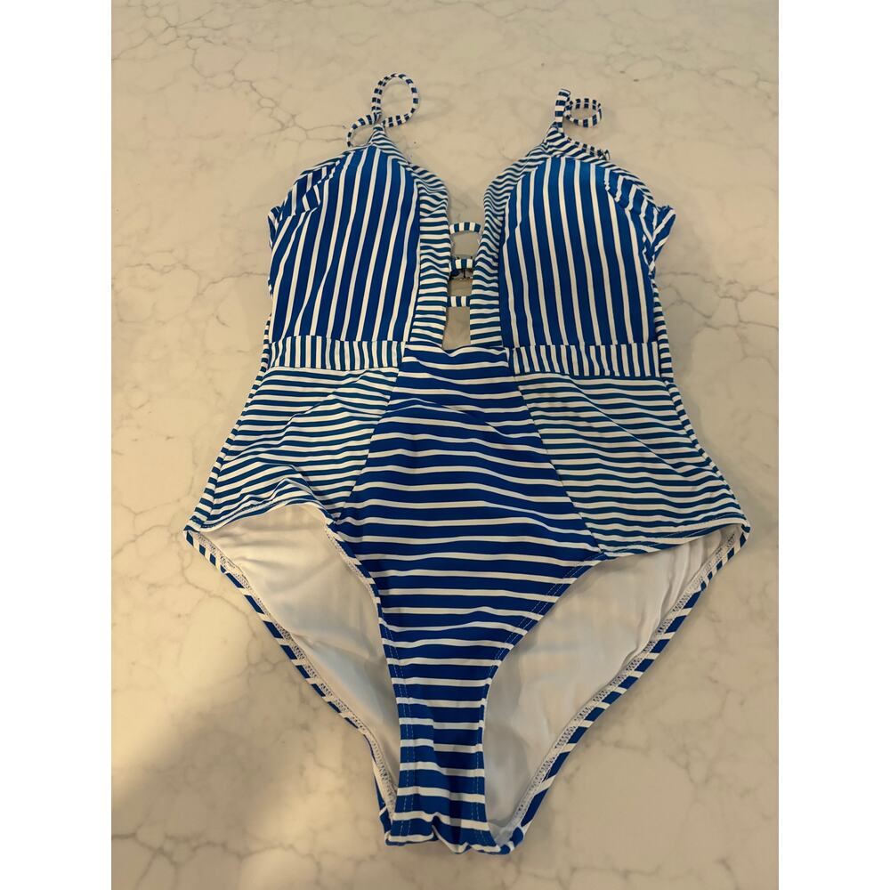 Sea Level Australia Blue and White Striped Swimsuit size 8
